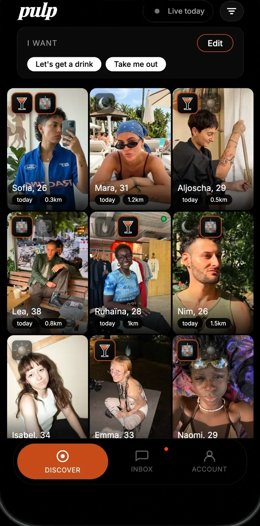 The live grid of who's around